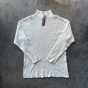 PrettyLittleThing Cable Knitted Sweater Jumper Dress Women's M Cream Long Sleeve